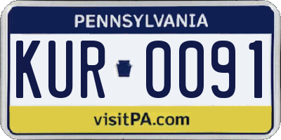 PA license plate KUR0091