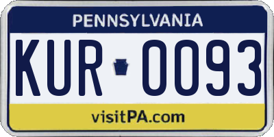 PA license plate KUR0093