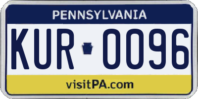 PA license plate KUR0096