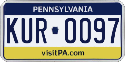 PA license plate KUR0097