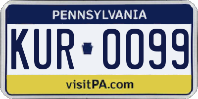 PA license plate KUR0099