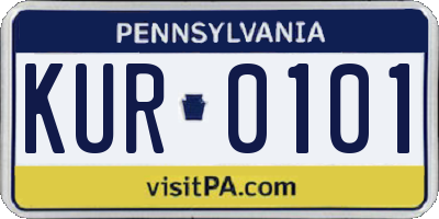 PA license plate KUR0101