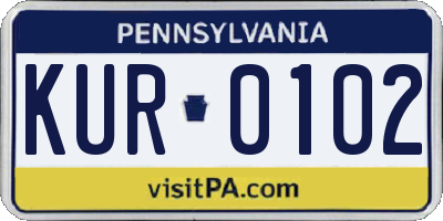 PA license plate KUR0102
