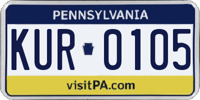 PA license plate KUR0105
