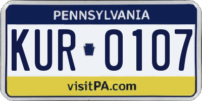 PA license plate KUR0107