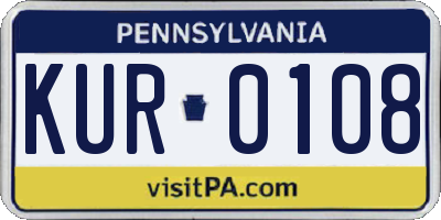 PA license plate KUR0108