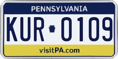 PA license plate KUR0109