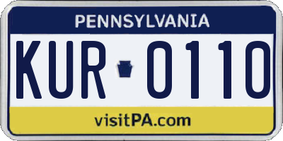 PA license plate KUR0110