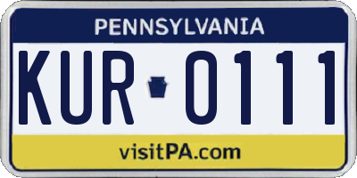 PA license plate KUR0111
