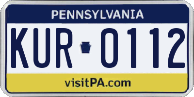 PA license plate KUR0112