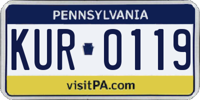 PA license plate KUR0119