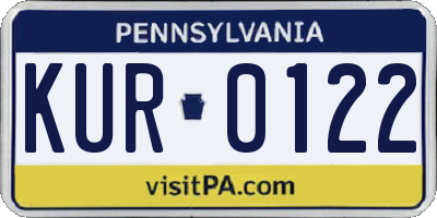 PA license plate KUR0122