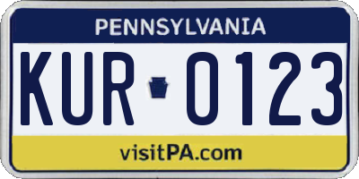 PA license plate KUR0123