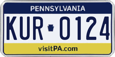 PA license plate KUR0124