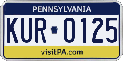 PA license plate KUR0125