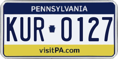 PA license plate KUR0127