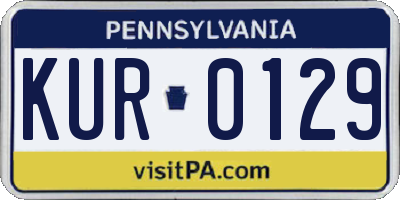 PA license plate KUR0129