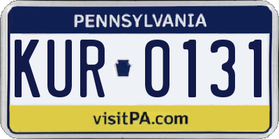 PA license plate KUR0131