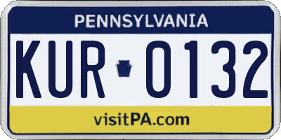 PA license plate KUR0132