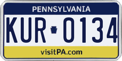 PA license plate KUR0134