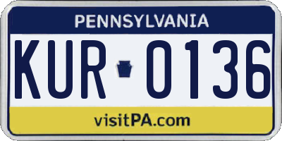 PA license plate KUR0136