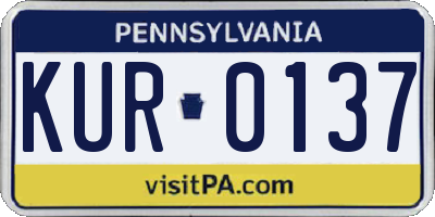 PA license plate KUR0137