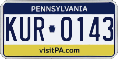PA license plate KUR0143