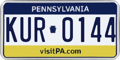 PA license plate KUR0144