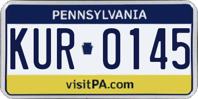PA license plate KUR0145