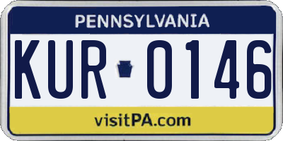 PA license plate KUR0146