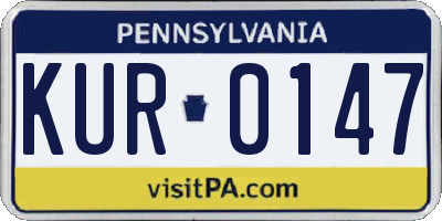 PA license plate KUR0147