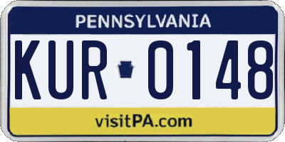 PA license plate KUR0148