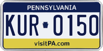 PA license plate KUR0150