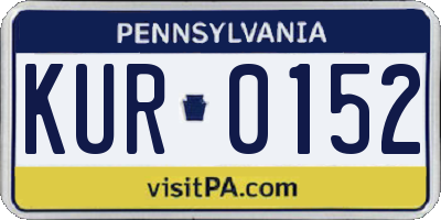 PA license plate KUR0152