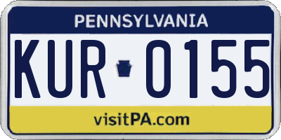 PA license plate KUR0155