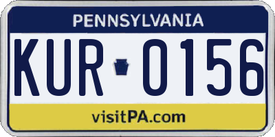 PA license plate KUR0156