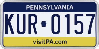 PA license plate KUR0157