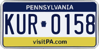 PA license plate KUR0158