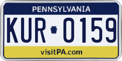 PA license plate KUR0159