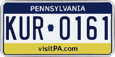 PA license plate KUR0161