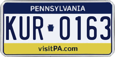 PA license plate KUR0163