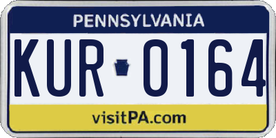 PA license plate KUR0164