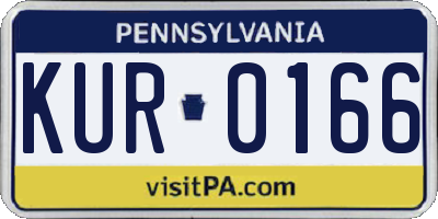 PA license plate KUR0166