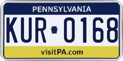 PA license plate KUR0168
