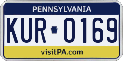 PA license plate KUR0169