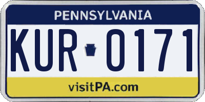 PA license plate KUR0171