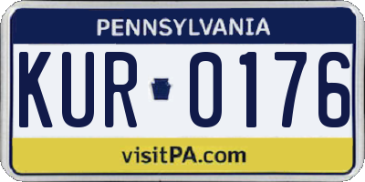 PA license plate KUR0176