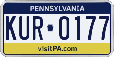 PA license plate KUR0177