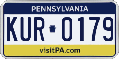 PA license plate KUR0179