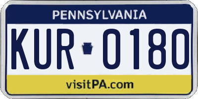 PA license plate KUR0180
